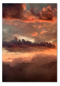 Fotografie imprimată pe sticlă munte Apus de soare