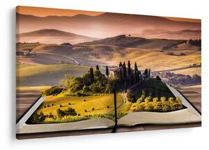 Tablou cu peisaj în carte (90x60 cm)