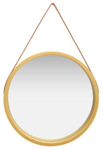 Oglindă de perete cu o curea, 60 cm, auriu