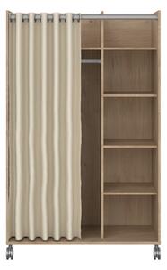 Șifonier bej/cu aspect de lemn de stejar 100x160 cm Kit – Tvilum