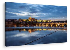Tablou cu palatul din Praga și podul lui Carol (90x60 cm)