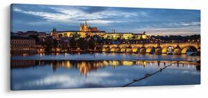 Tablou cu palatul din Praga și podul lui Carol (120x50 cm)