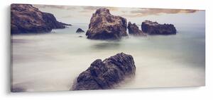 Tablou cu stânci în ceață (120x50 cm)