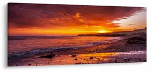 Tablou cu apus de soare la mare (120x50 cm)