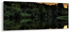 Tablou cu lac în pădure (120x50 cm)
