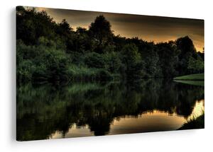 Tablou cu lac în pădure (90x60 cm)