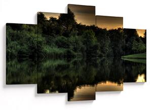 Tablou cu lac în pădure (150x105 cm)