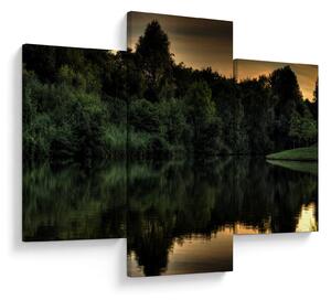 Tablou cu lac în pădure (90x60 cm)