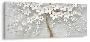 Tablou cu copac alb cu flori (120x50 cm)