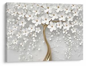 Tablou cu copac alb cu flori (70x50 cm)