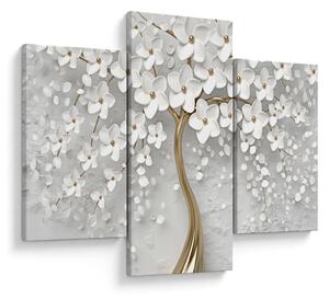 Tablou cu copac alb cu flori (90x60 cm)