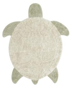Covor pentru copii bej lavabil/țesut manual din bumbac 110x130 cm Sea Turtle – Lorena Canals