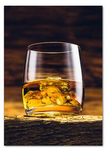 Tablou pe pe sticlă Bourbon într-un pahar