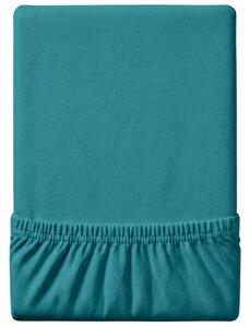 Cearsaf Jersey EXCLUSIVE cu elastic turcoaz 160 x 200 cm