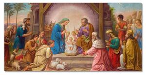 Tablou pe sticla acrilica Iisus Crăciunul grajd