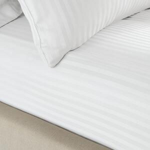 Cearceaf alb cu elastic 90x190 cm Satin Stripe - Catherine Lansfield