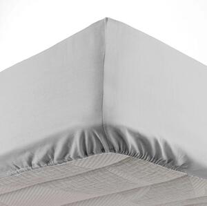 Cearceaf gri deschis din microfibră cu elastic 90x190 cm Oscar – douceur d'intérieur