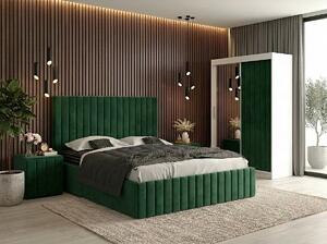 Set dormitor Cairo Verde cu dulap tapitat Cairo 150 cm Verde