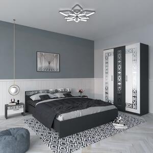 Set dormitor Silver 3U, Gri cu insertii Gri