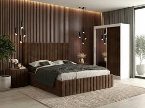 Set dormitor Cairo Maro cu dulap tapitat Cairo 150 cm Maro