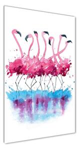 Tablou sticlă acrilică Flamingos