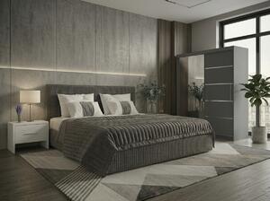 Set dormitor Malibu Gri cu dulap Atlantic 150 cm Gri