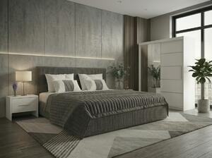 Set dormitor Malibu Gri cu dulap Atlantic 150 cm Alb