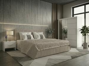 Set dormitor Malibu Bej cu dulap Atlantic 150 cm Alb