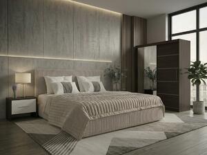 Set dormitor Malibu Bej cu dulap Atlantic 150 cm Wenge