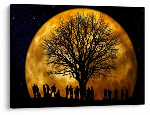 Tablou cu luna și siluete (70x50 cm)
