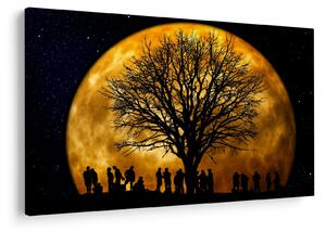Tablou cu luna și siluete (90x60 cm)
