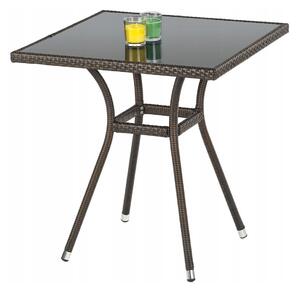 Masă de exterior Houston 241, Negru, Maro închis, Lozie din plastic, 74x70x70cm, 11 kg