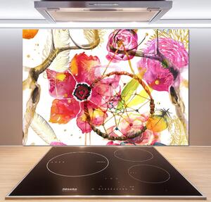 Panou perete bucătărie model floral