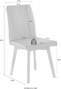 Set 2 scaune Brest bej 59,5/66/88 cm, piele naturala