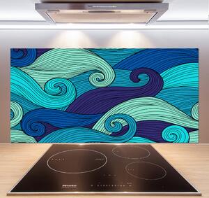 Sticlă bucătărie valuri abstracte