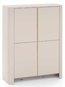 Comodă înaltă Sorrenti 103 cm - cashmere / auriu