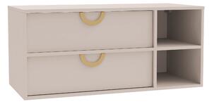 Cabinet atârnat pentru baie Sodalis, Auriu, Cașmir, PAL laminat, 45x100x47cm, 32 kg