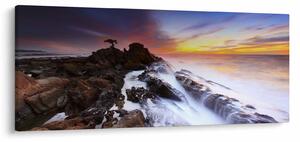 Tablou cu munți în ceață (120x50 cm)