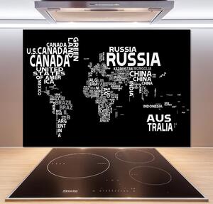 Panou perete bucătărie Harta subtitrării Mondiale