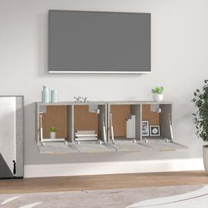 Dulapuri TV de perete 2 buc. gri beton 60x36,5x35 cm lemn
