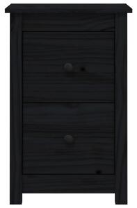 Noptiere, 2 buc., negru, 40x35x61,5 cm, lemn masiv de pin