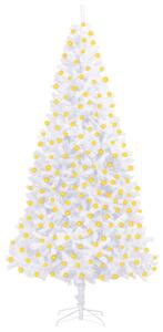 Brad de Crăciun artificial cu LED-uri, alb, 300 cm