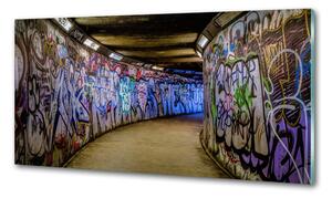 Panou sticla securizata bucatarie Graffiti în metrou