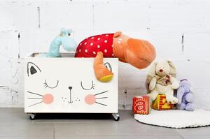 Cutie din lemn cu roți pentru jucării Little Nice Things Cat