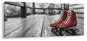 Tablou cu pantofi cu role vechi roșii (120x50 cm)