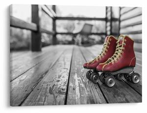 Tablou cu pantofi cu role vechi roșii (70x50 cm)