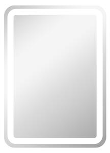 Kleankin Oglindă LED, pentru Baie și Machiaj,lumina Reglabilă cu 3 Temperaturi de Culoare, Design anti-aburire, 70x50 cm, Argintiu | Aosom Romania