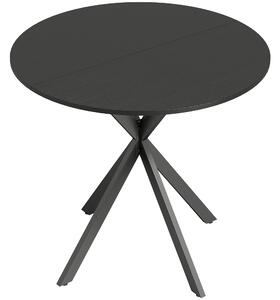 HOMCOM Masă Rotundă de Dining în Stil Industrial cu Picioare în Cruce din Oțel, Ø80x75 cm, Negru | Aosom Romania
