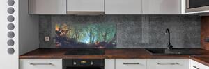 Panou sticlă decorativa bucătărie pădure mistic