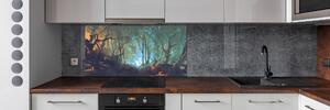 Panou sticlă decorativa bucătărie pădure mistic